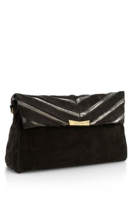 'Nuelle' | Suede Foldover Clutch