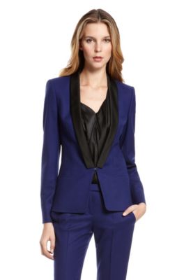 'Acerli' | Stretch-Wool Contrast Lapel Blazer