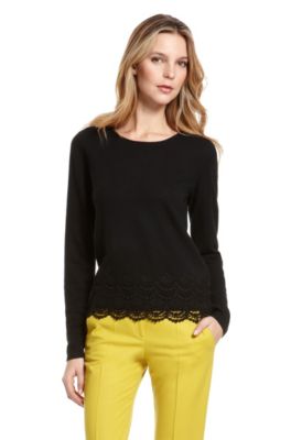 'Sabienne' | Cotton Lace-Trimmed Sweater