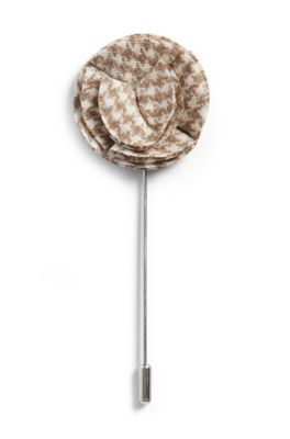 'Flower Brooch' | Cotton Houndstooth Lapel Pin