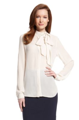 'Eljadidae' | Silk Tie-Neck Blouse