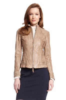 'Janissa' | Double-Zip Leather Jacket