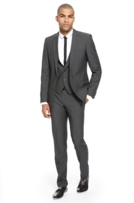 'Anbert/Wigo/Hewis' | Slim Fit, Virgin Wool 3-Piece Suit 