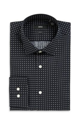 'Jenno' | Slim Fit, Spread Collar Polka Dot Dress Shirt
