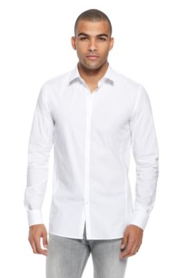 'Enin' | Slim Fit, Stretch-Cotton Casual Shirt