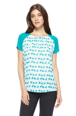 'Nibella' | Stretch-Modal Bird-Printed T-Shirt