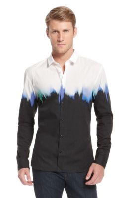 'Ero' | Slim Fit, Cotton Spread Collar Casual Shirt