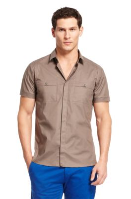 'Eirik' | Slim Fit, Stretch Cotton Casual Shirt 