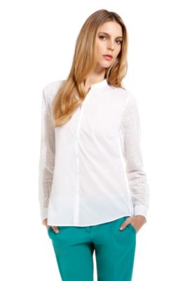 'Efia' | Cotton Eyelet-Sleeve Blouse