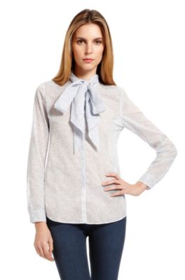 'Efie' | Cotton Tie-Neck Blouse