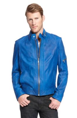 'Lared' | Stand Collar Leather Jacket