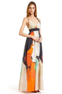 'Avenna1-W' | Cotton-Silk Maxi Dress