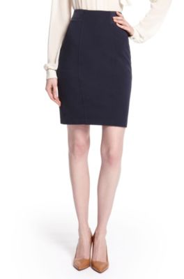 'Basaria' | Stretch-Wool Exposed Zip Skirt