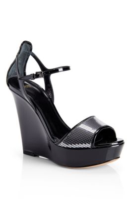 'Anyfa' | Leather and Sequin Wedge Sandal