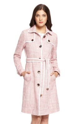 &lsquo;Cecile' | Stretch-Cotton Tweed Trench Coat