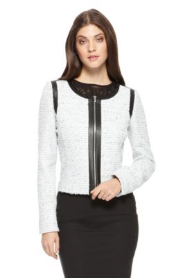 &lsquo;'Adeli' | Tweed Leather-Trim Blazer