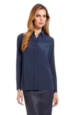 'Basola' | Button-Front Silk Blouse