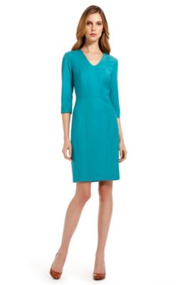 'Dilonie' | Wool Blend V-Neck Dress