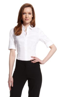 'Bashini' | Cotton Blend Elbow Length Sleeve Blouse