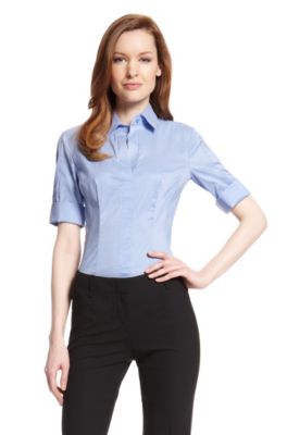 'Bashini' | Cotton Blend Elbow Length Sleeve Blouse