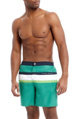 'Flagfish BM' | Striped Swim Trunks