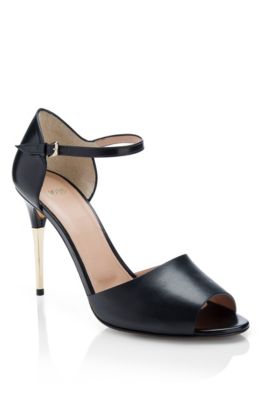'Shony' | Leather Metal Heel Sandal