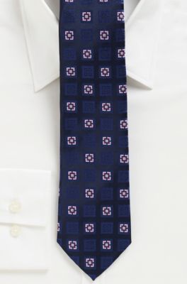 '7.5 cm Tie' | Slim, Silk Alternating Square Print 