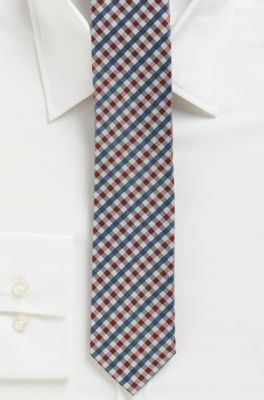 &lsquo;6 cm Tie' | Skinny Silk Checked Tie