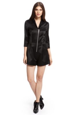 'Hisy' | Stretch-Cotton Zip-Front Jumpsuit