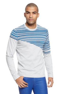 'Salamis' | Cotton Asymmetrical Striped Sweater