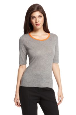 'Sweater F4651' | Wool-Blend Contrast Trim Sweater 