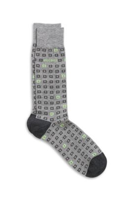 'RS Design US' | Cotton-Blend Square Print Sock
