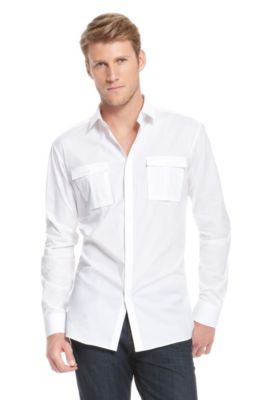 'Eso' | Slim Fit, Stretch Cotton Casual Shirt