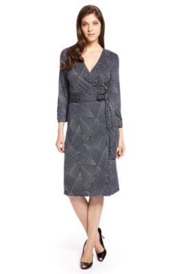 'E4730' | Jersey Printed Wrap Dress