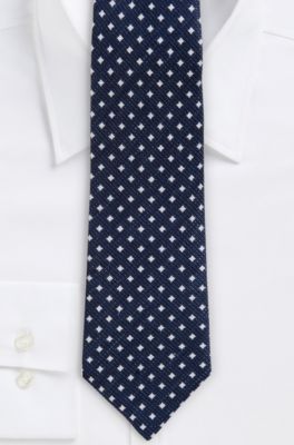'8 cm Tie' | Regular, Silk-Linen Diamond Print