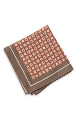 'Pocket Square' | Linen Square Print Pocket Square