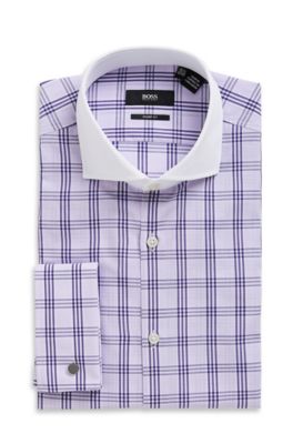 'Maccoy US' | Sharp Fit, Extreme Spread Collar Cotton Dress Shirt
