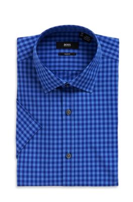 'Jats' | Slim Fit, Cotton Short Sleeve Dress Shirt