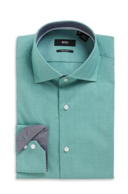 'Eraldin' | Classic Fit, Spread Collar Cotton Dress Shirt