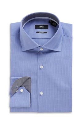 'Eraldin' | Regular Fit, Spread Collar Cotton Dress Shirt