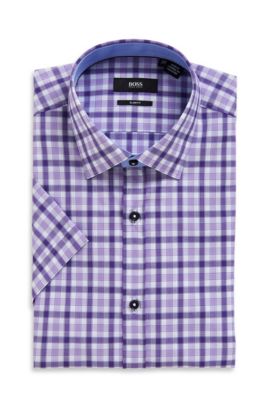 'Juris ' | Slim Fit, Short Sleeve Cotton Dress Shirt