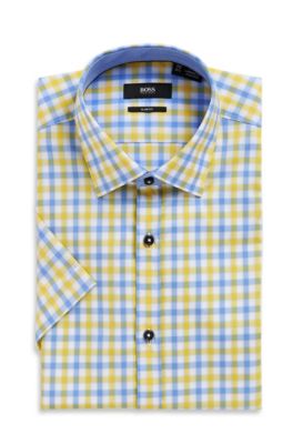 'Juris ' | Slim Fit, Short Sleeve Cotton Dress Shirt