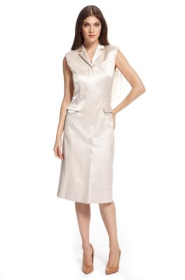'Masina' | Stretch-Cotton Chiffon Back Dress