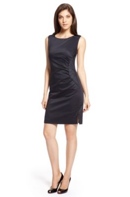 'Daverla' | Stretch Cotton Pleat Sheath Dress