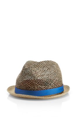 'Men-x342-11' | Leather Trimmed Straw Hat