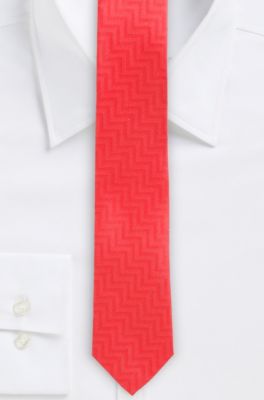 '6 cm Tie' | Skinny, Silk Zig Zag Print