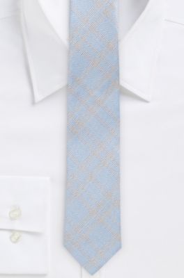 '6 cm Tie' | Skinny, Silk Faint Plaid Print