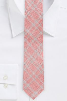 '6 cm Tie' | Skinny, Silk Faint Plaid Print