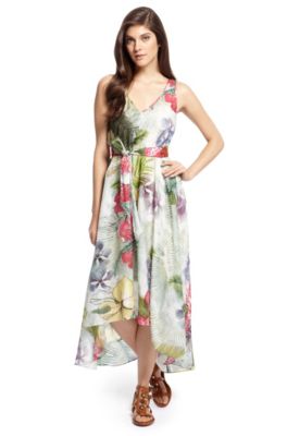 'Ahotaru-W' | Cotton-Silk Tropical Print Dress