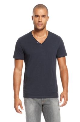 'Tubbs' | Cotton Button V-Neck T-Shirt